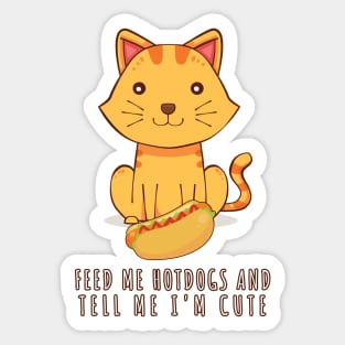 Cat Hotdog Sticker